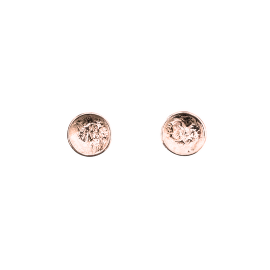 Lunar Studs, Rose Vermeil