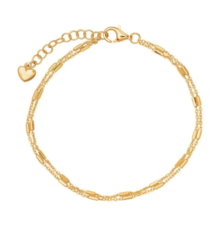 Gold Bead Bracelet, 7.5"