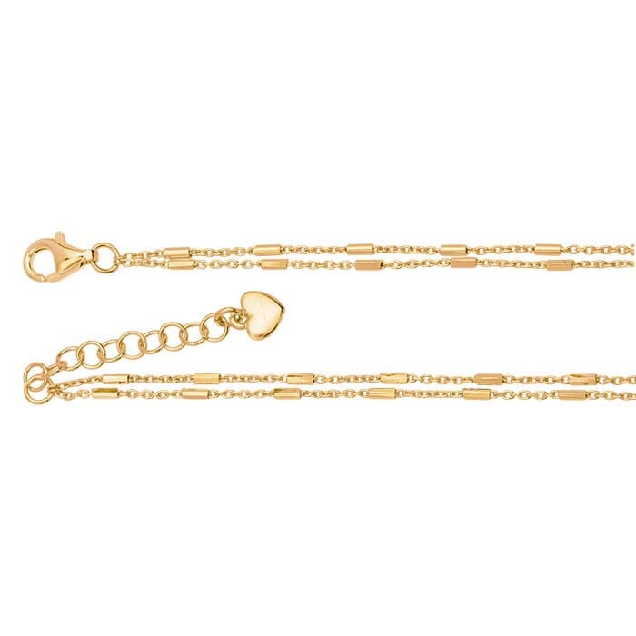 Gold Bead Bracelet, 7.5"