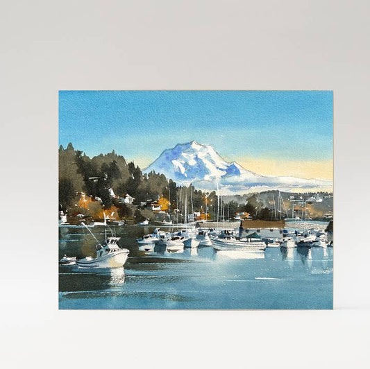 Clear Morning in Gig Harbor, Woodblock, 11x14