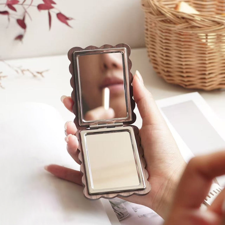 Biscuit Pocket Mirror, Beech