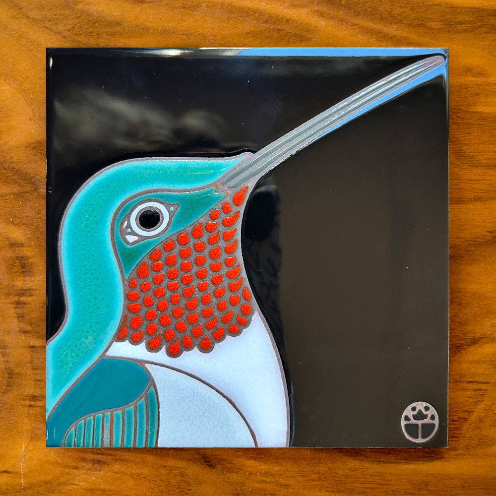 Hummingbird, Hand-glazed Art Tile