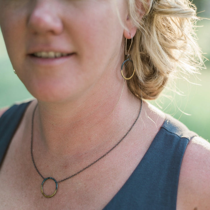 Mixed Metal Fierce Hoop Necklace