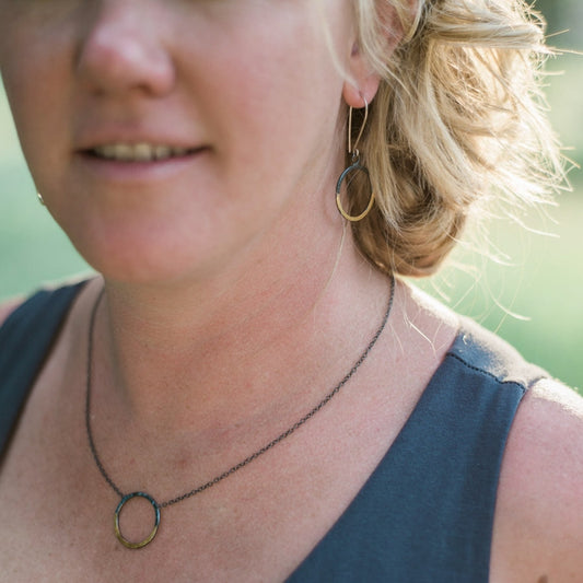 Mixed Metal Fierce Hoop Necklace
