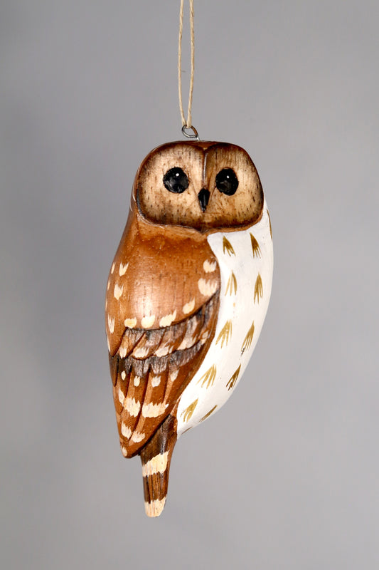 Hand Carved Owl Ornament