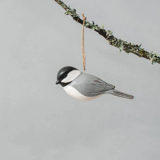 Hand Carved Chickadee Ornament