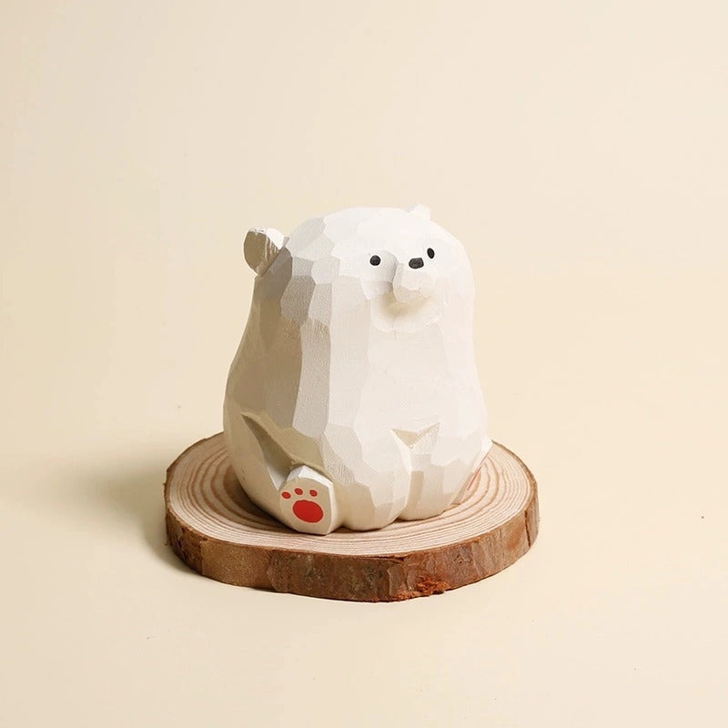 Handcarved Wooden Polar Bear