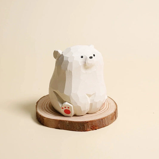 Handcarved Wooden Polar Bear