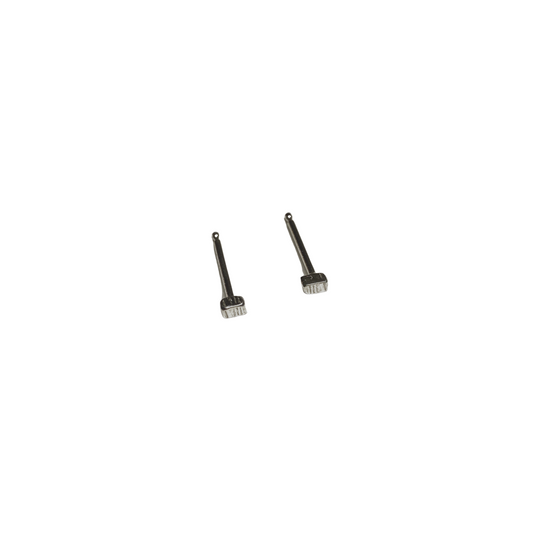 Tiny Textured Bar Studs, Dark Silver