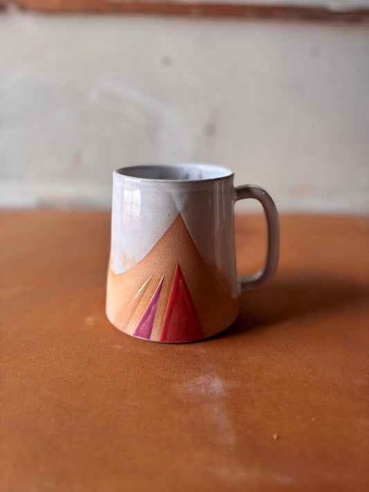 Triangles Geometric Mug - Coral