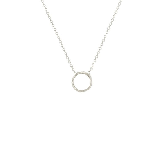 Mini Opihi Circle Necklace, Silver