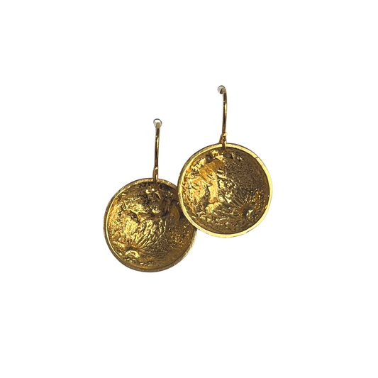 Lunar Landing Earrings, Lg French, 24k Vermeil