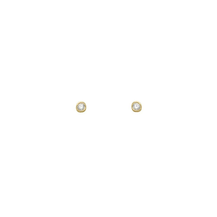 Single Seed Pod Solitaire Studs, Gold