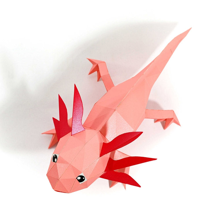 Axolotl Origami Model, Paper Lamp