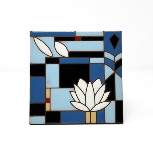Waterlilies, Hand-glazed Art Tile