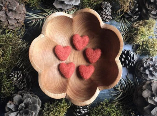 Felted Wool Heart - Salmonberry
