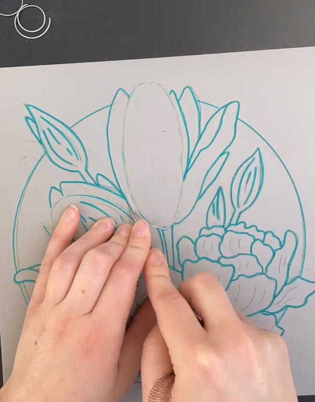 Tulips Block Print