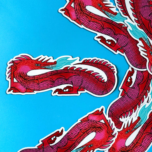 Glitter Dragon Sticker