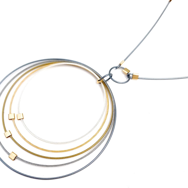 Grad Circle Necklace - Ombre + Gold