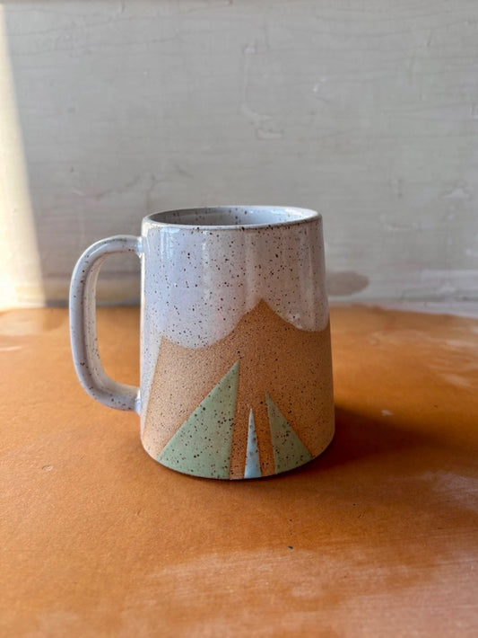 Triangles Geometric Mug - Green