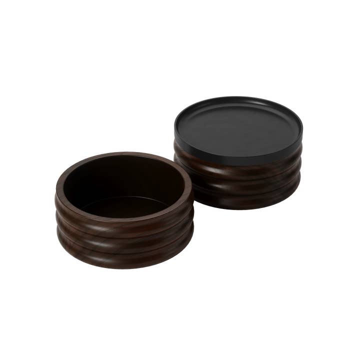 Tesora Wood Storage Box, Black/Walnut