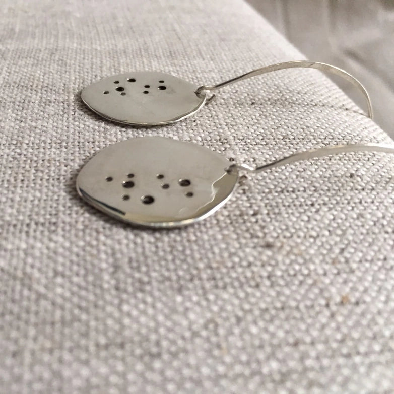 Once in a New Moon Earrings, Silver