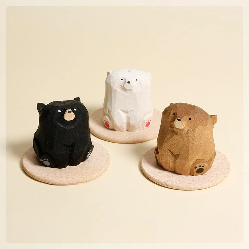 Handcarved Wooden Black Bear