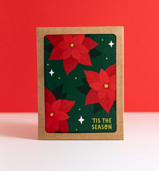 Poinsettias Holiday Card Set