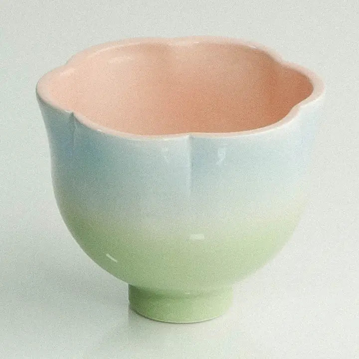 Flower Shaped Cup, Blue/Green - 150ml