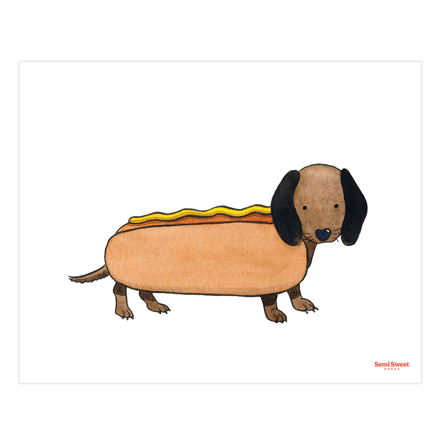 Hot Dog Weenie Art Print, 8x10