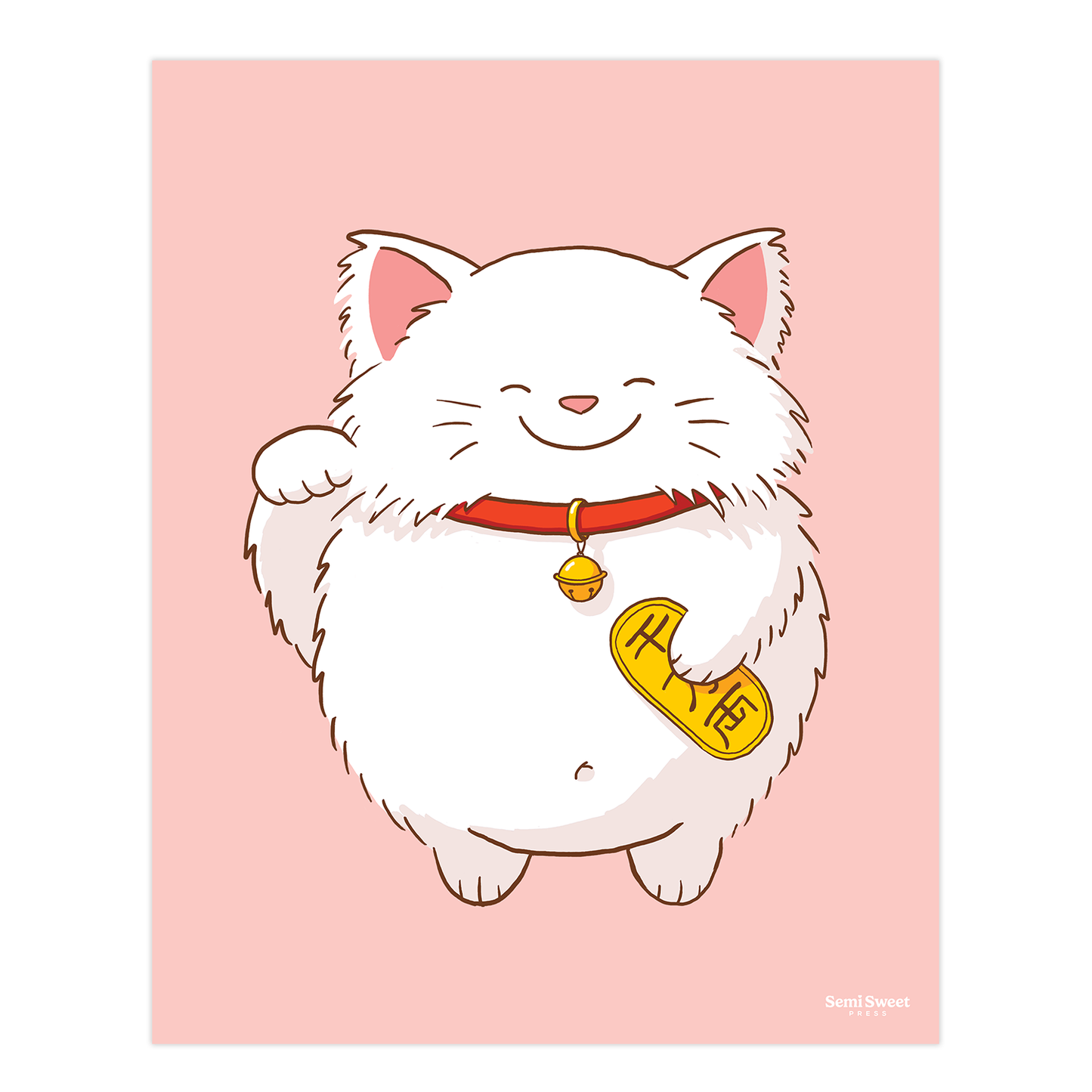 Lucky Cat Art Print, 8x10