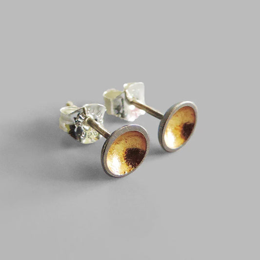 Mixed Metal Full Moon Studs