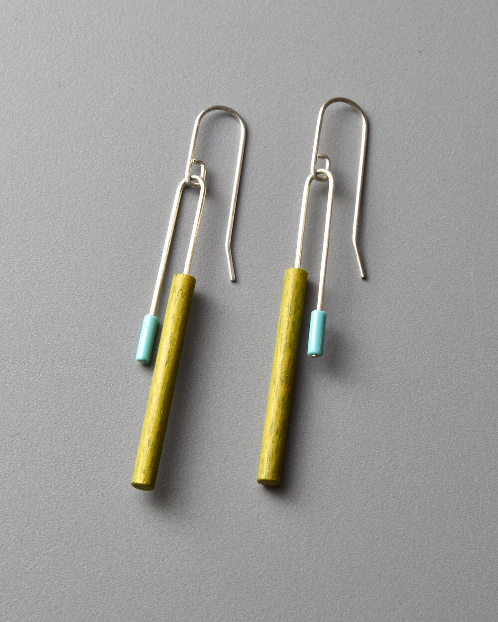 Gina Earrings in Yellow and Turquoise