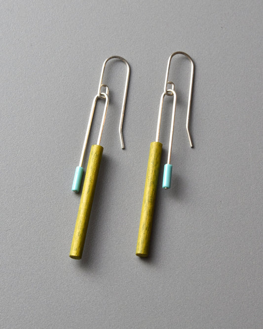 Gina Earrings in Yellow and Turquoise