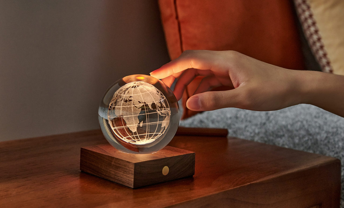 Amber Crystal Light- World Globe