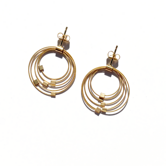Grad Circle Mini Posts, Gold + Gold