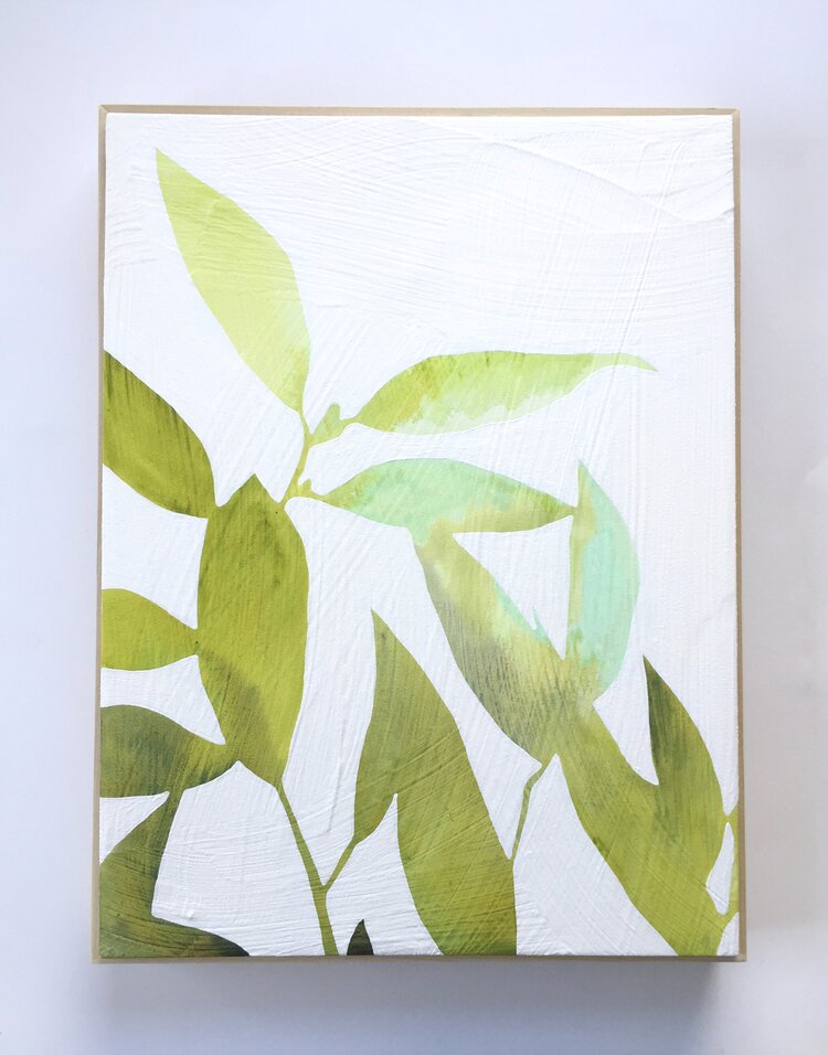 Green Leaves 12x16 Inch Original Painting
