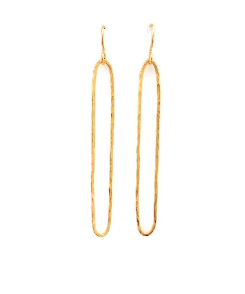 Elongated Earring, Large, 24k Vermeil