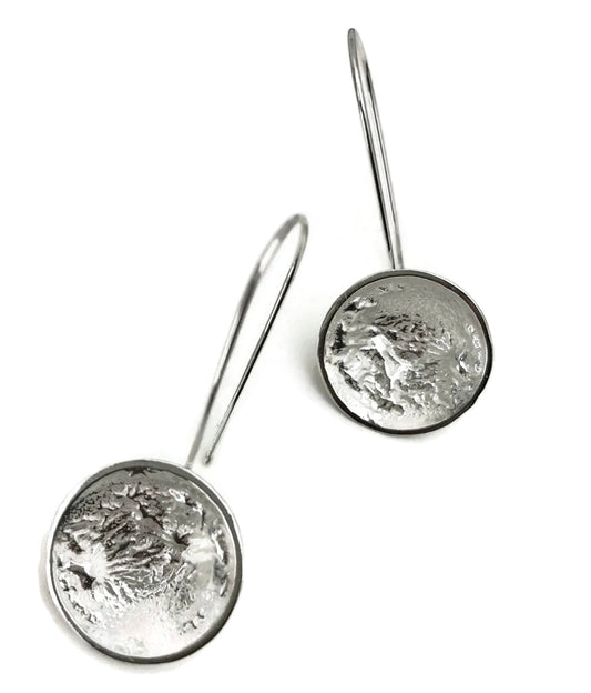 Lunar Landing Earrings, Lg, Silver