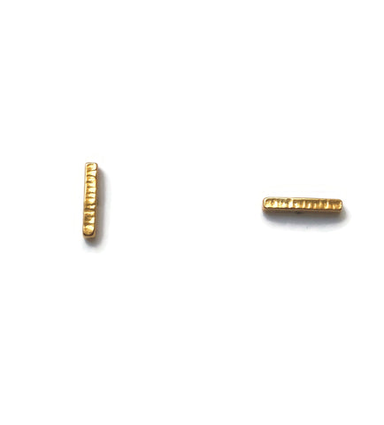 Large Textured Bar Studs, 24k Gold Vermeil