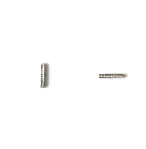 Large Textured Bar Studs, Silver