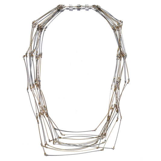 Line Segments Necklace- Mixed Metal