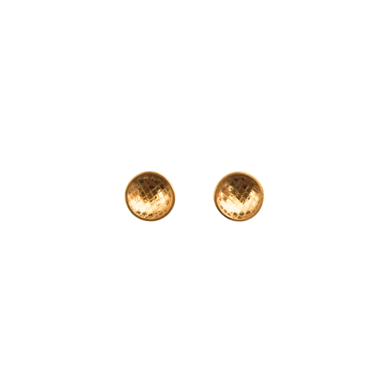 Concave Tulle Studs, Lg, 24k Vermeil