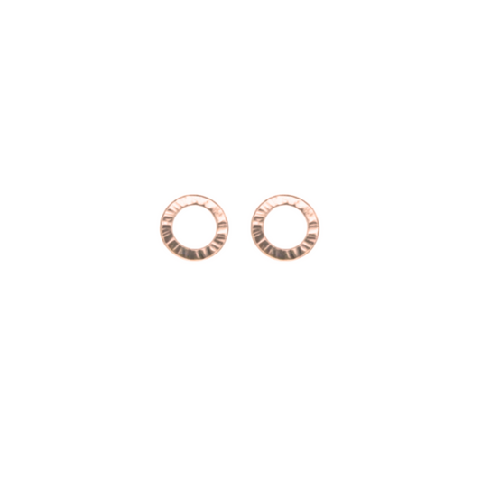 Textured Circle Studs, Rose Vermeil