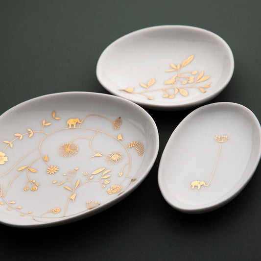 Small Dish set/3 Garden Flowers