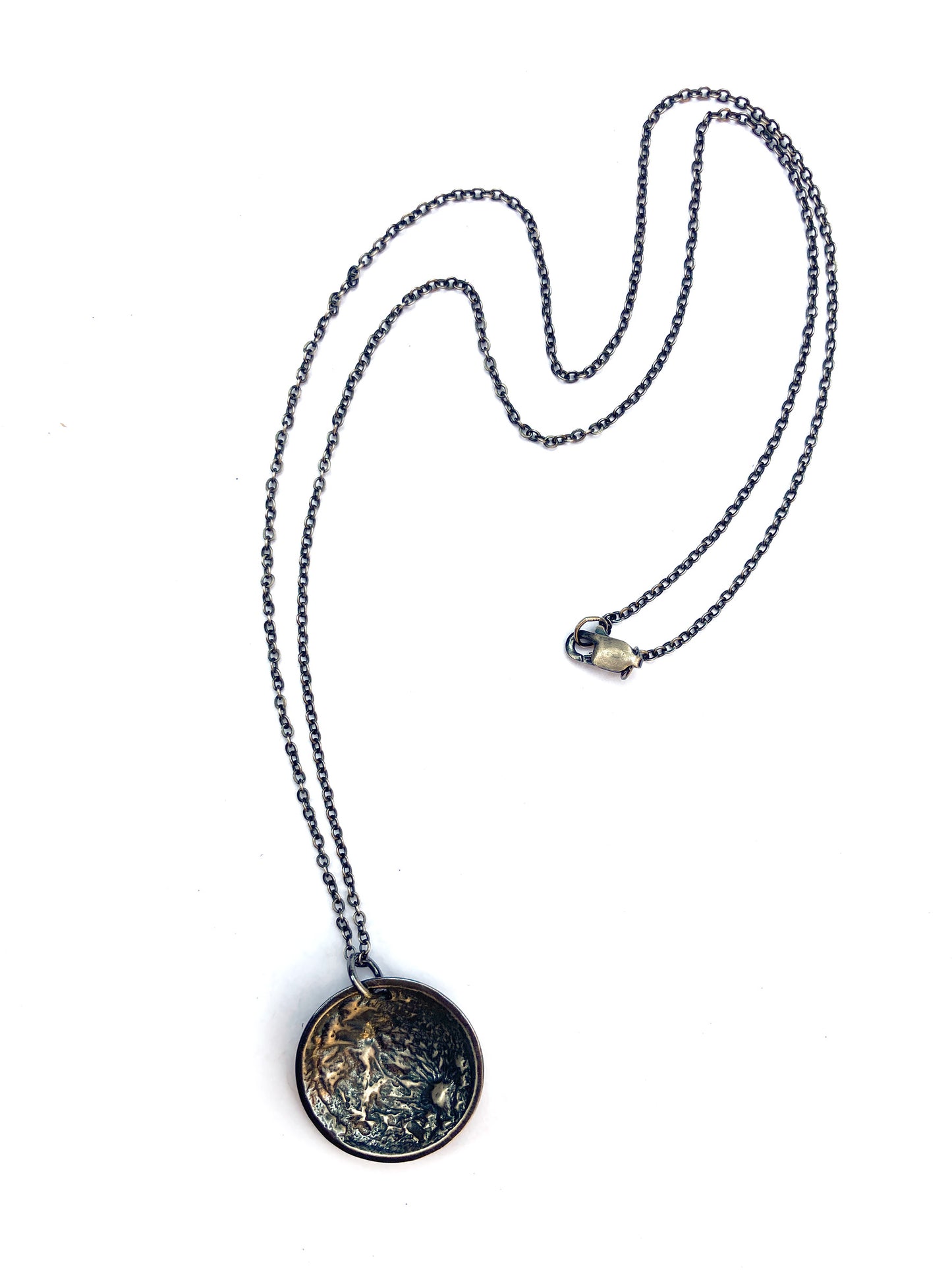 Lunar Landing Necklace, Large, Dark Silver