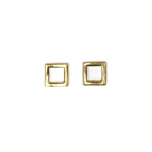 Open Square Studs in 24k Gold Vermeil