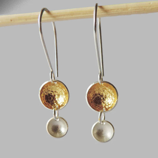 Mixed Metal River Bottom Earrings