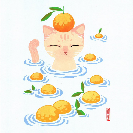 Yuzu Bath Kitty, 8x10 Print