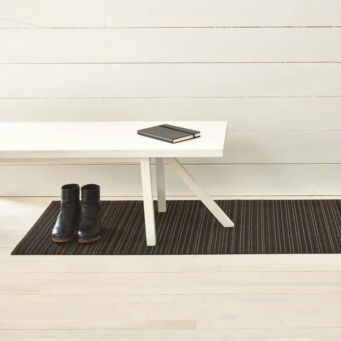 Skinny Stripe Steel Shag Runner 24x72